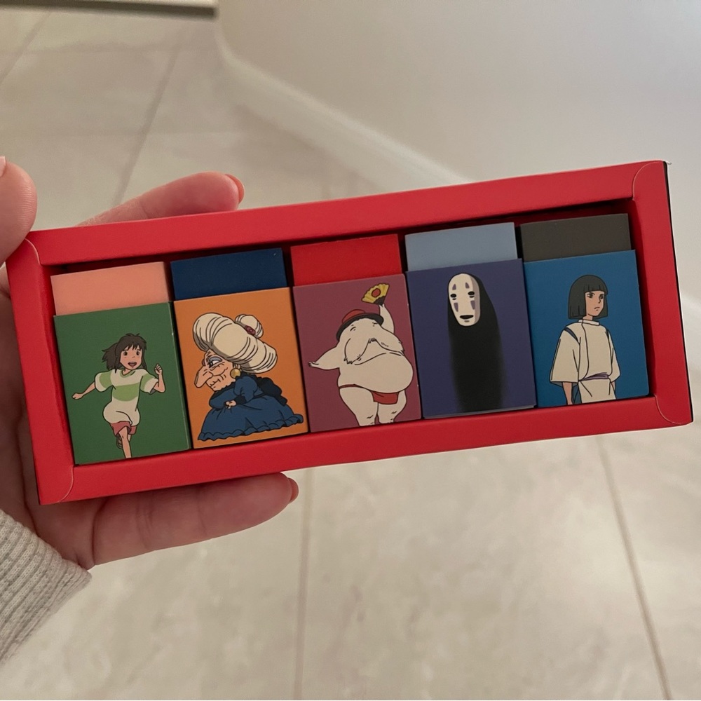 Studio Ghibli Spirited Away Illustrated Erasers Set